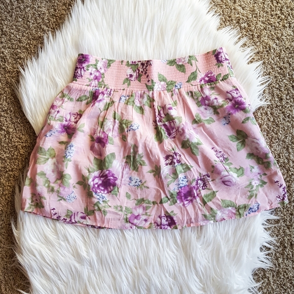 Charlotte Russe Pink Floral Miniskirt - Picture 3 of 5
